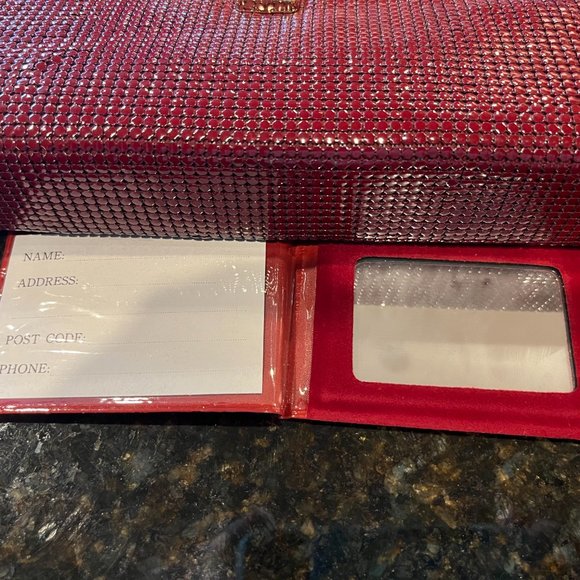 Vintage Retro GloMesh Burgundy Metal Mesh Clutch Bag  Purse - Australia - Picture 6 of 13